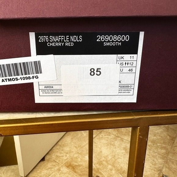 Dr. Martens NWB Size 12US Men's‎ Snaffle Needles Burgundy Leather Chelsea Boots - Picture 10 of 13